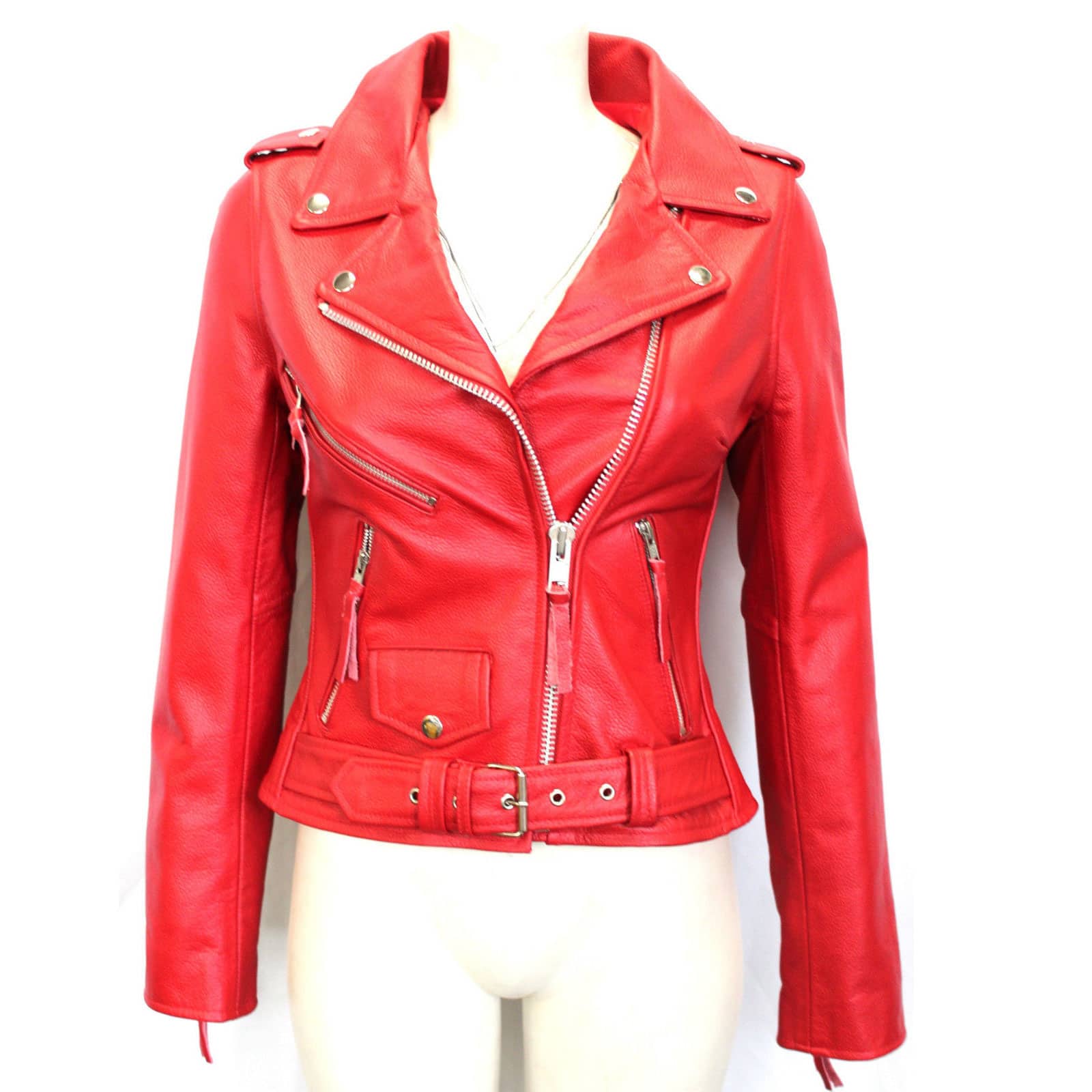 Ladies Red Biker